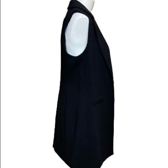 Katherine Barclay Montreal black open front sleeveless long line blazer XS - Picture 5 of 16